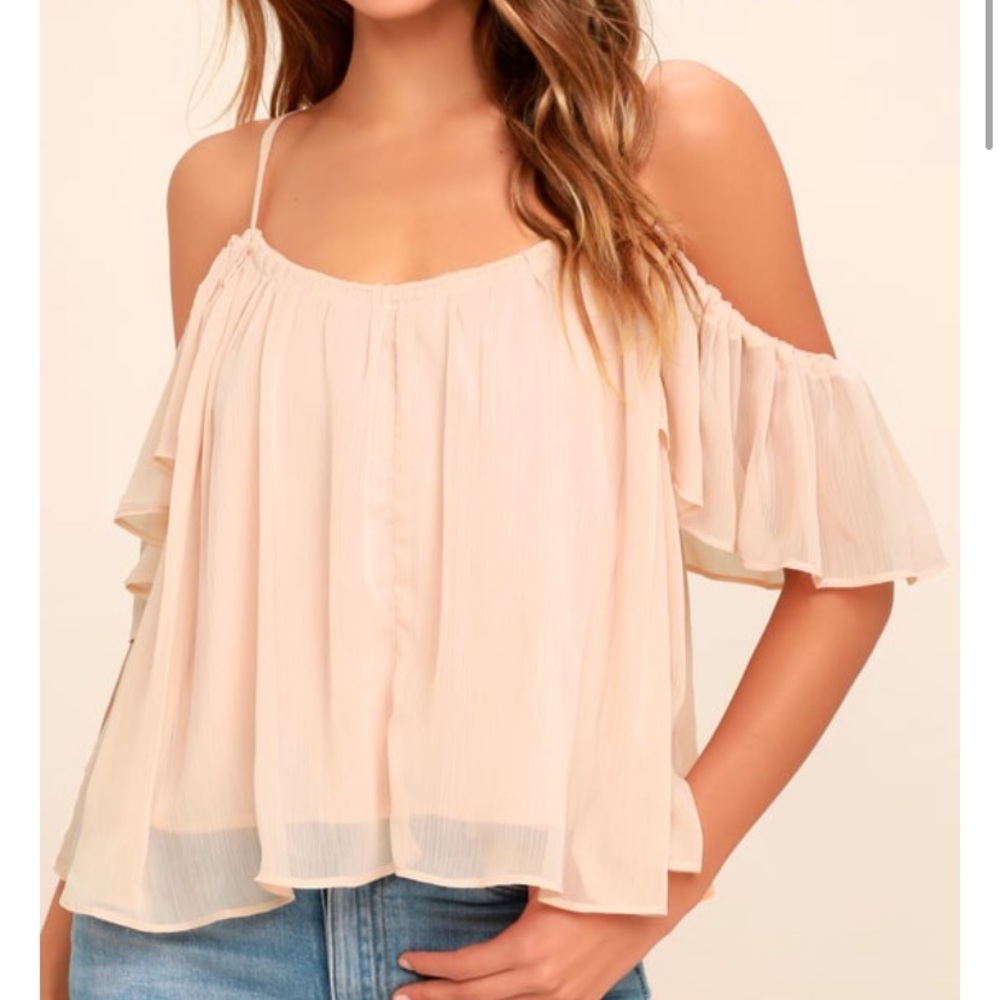 Lulus off the shoulder blush top